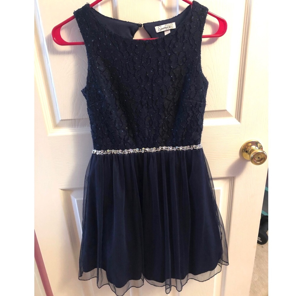 Windsor Homecoming/ Prom Navy Blue Lace Dress